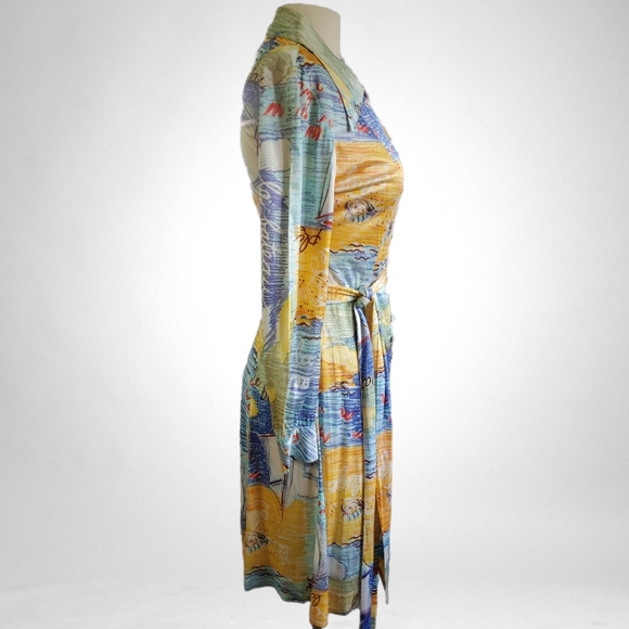 Vintage 70s French Tie Waisted Dress - Picture 3 of 5